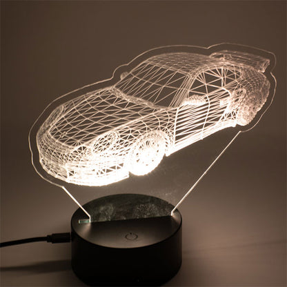 Acryl Nachtlicht mit Porsche-Sportwagenmotiv und LED-Beleuchtung