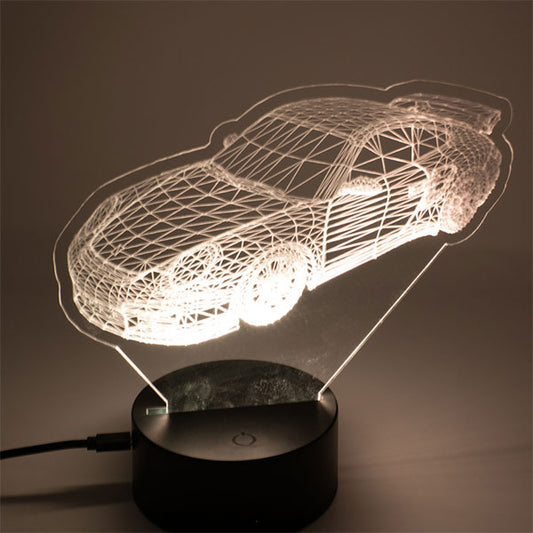 Acryl Nachtlicht mit Porsche-Sportwagenmotiv und LED-Beleuchtung
