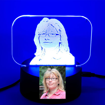 Personalisierte Acryl LED Lampe mit Foto und blauem Licht