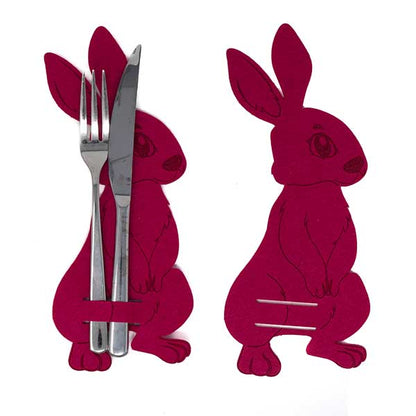 Besteckhalter Hase aus Filz im 2er-Set