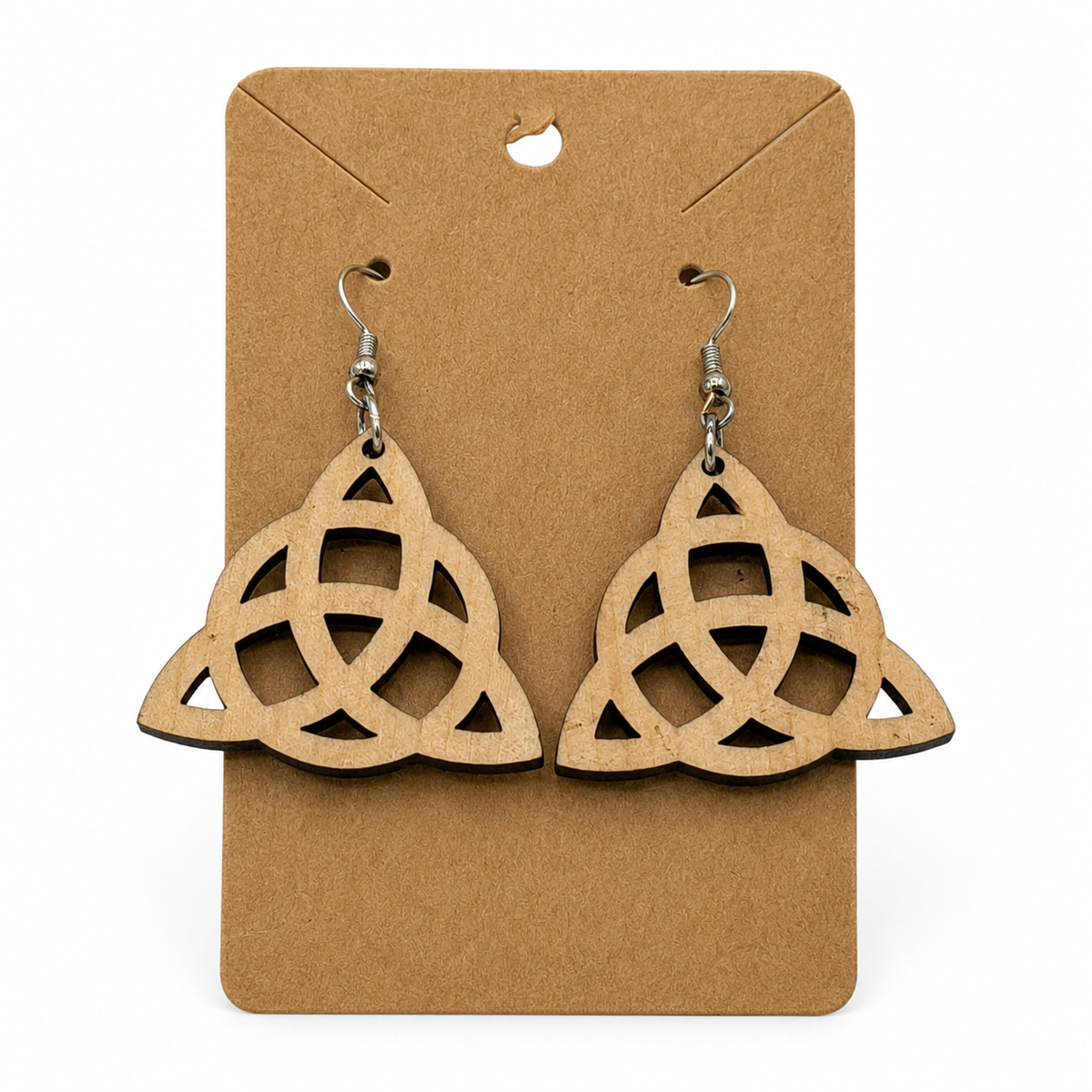Birkenholz-Triquetra-Ohrringe