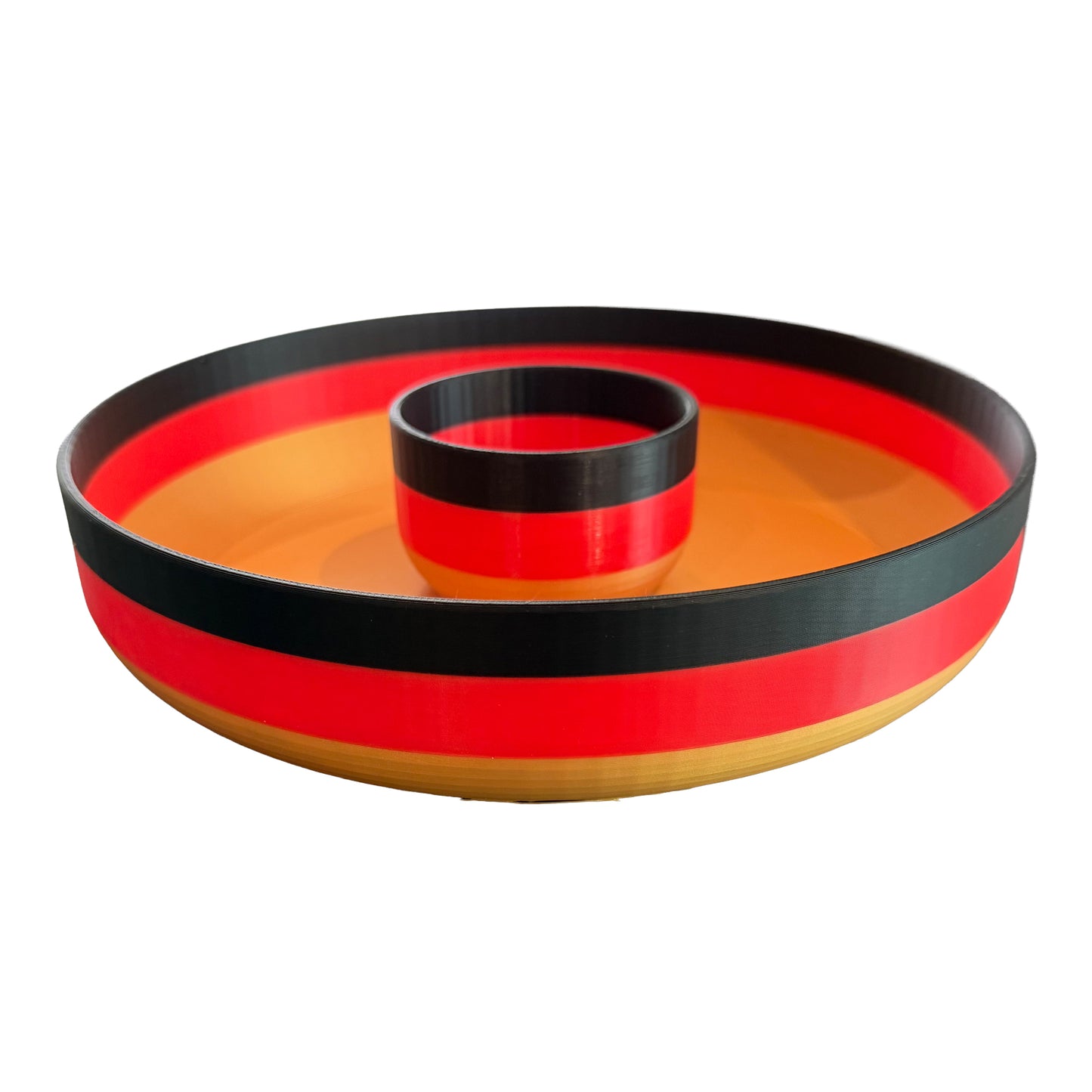 Snackschüssel Deutschlandfarben | 3D-gedruckte Fan-Schüssel für Chips, Nüsse & Snacks