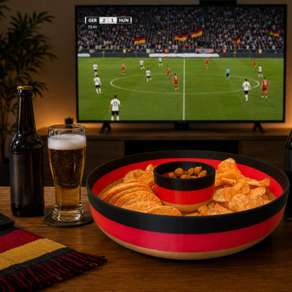 Snackschüssel Deutschlandfarben | 3D-gedruckte Fan-Schüssel für Chips, Nüsse & Snacks