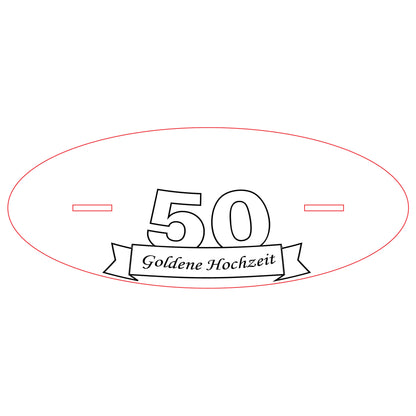 Sockel  für Lasergraviertes Unendlichkeitszeichen für goldene  Hochzeit