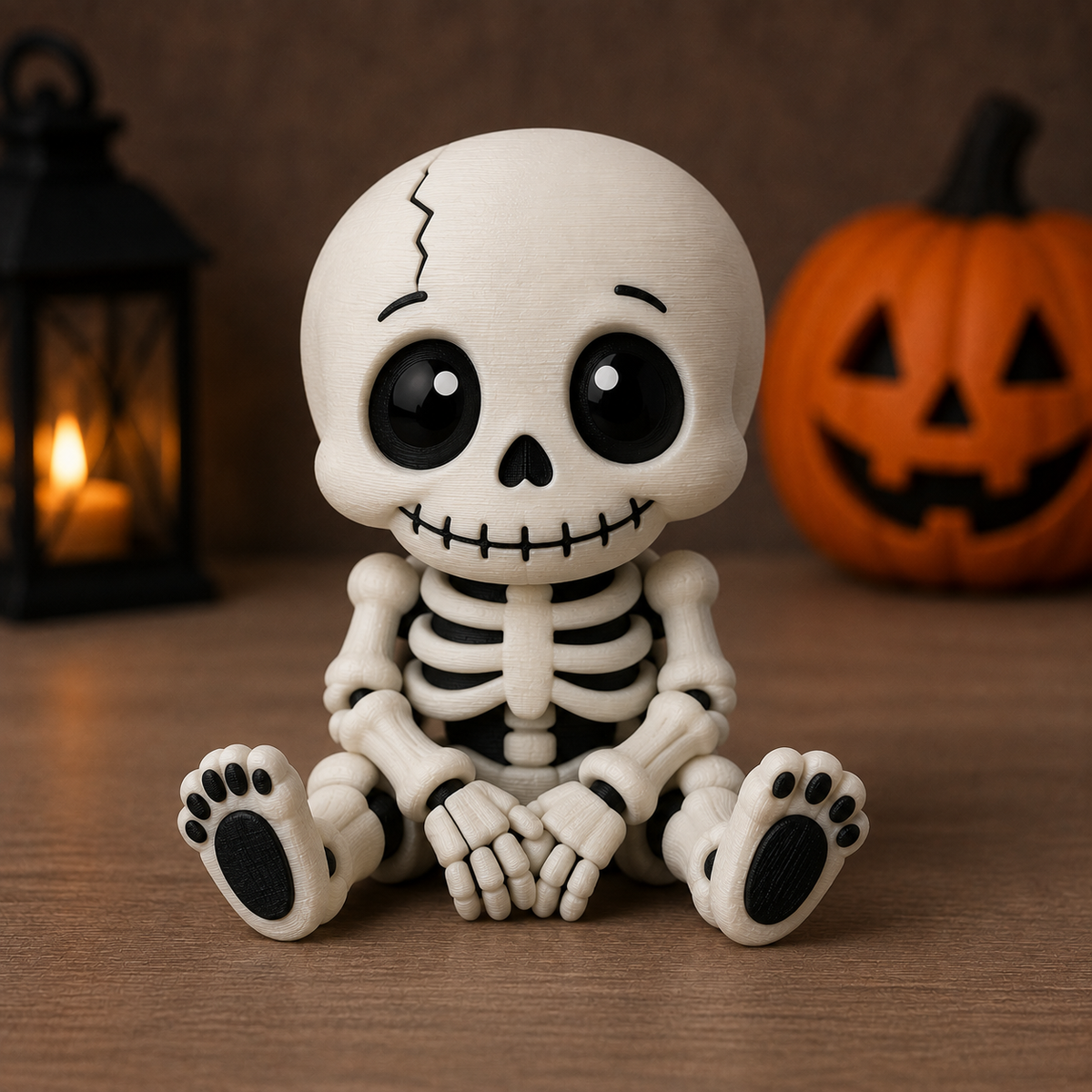 3D-gedruckte Halloween Skelett Dekofigur aus PLA